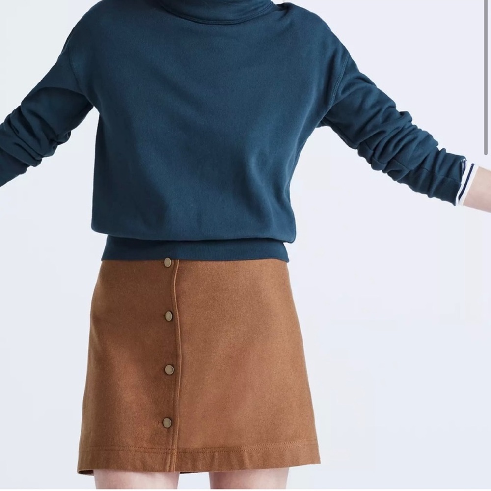Madewell Wool Blend Button Front Mini Skirt sz 2